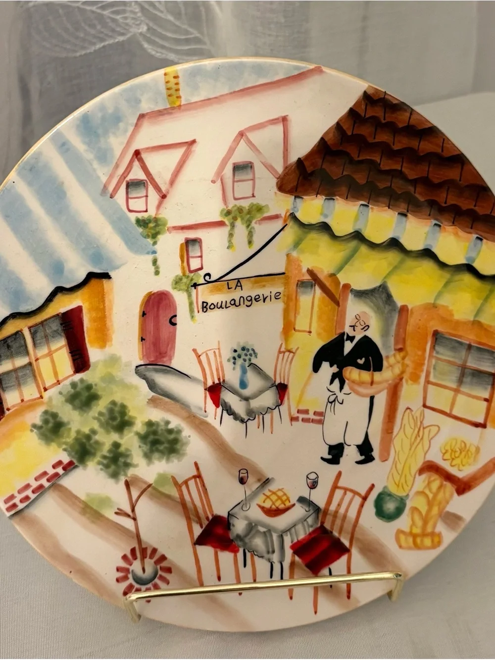 Mud Pie French Bistro Café Decorative Plates Set of 2